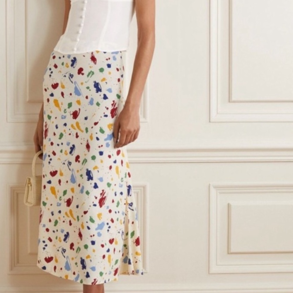 Reformation Bea Midi Skirt -Painted Lady